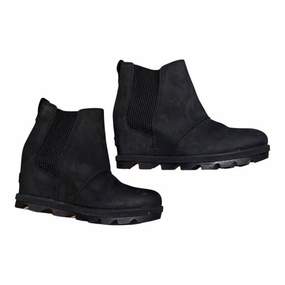 Sorel Women’s 7 Joan of Arctic Wedge II Chelsea Boots Black NL3022-010 - Picture 3 of 11